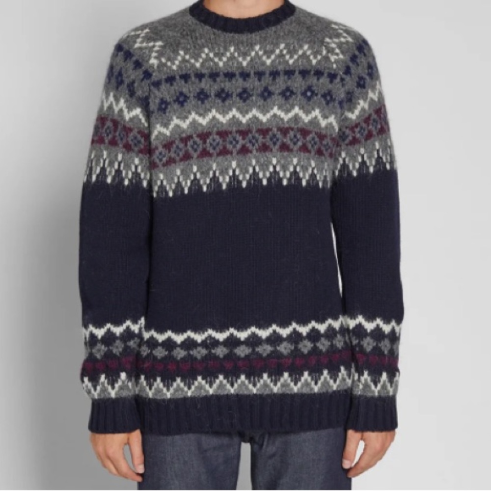 BARBOUR WETHERAL FAIR ISLE CREW KNIT SWEATER